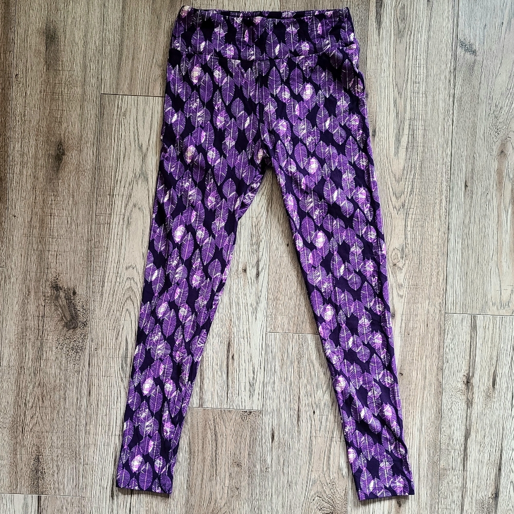 Purple Feather Leggings
